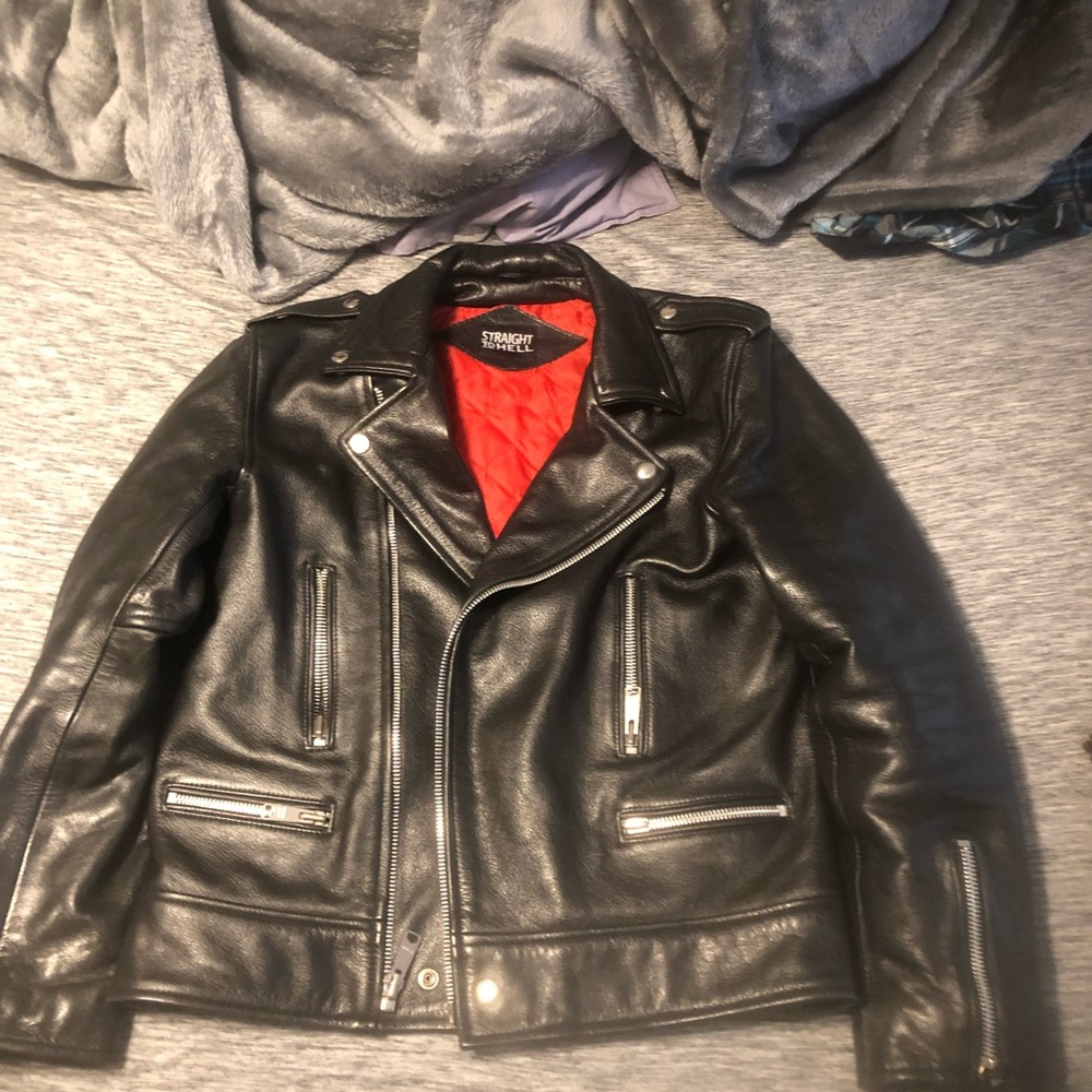 Men’s Leather Jacket- Straight To Hell